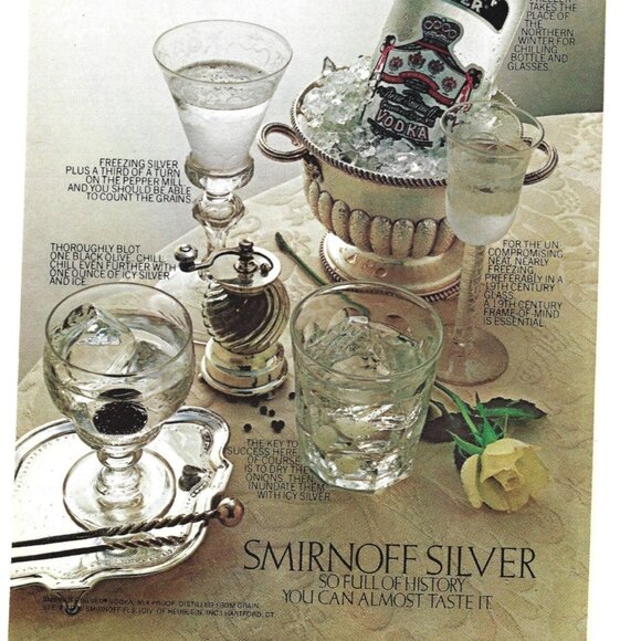 Smirnoff Silver Vodka Advertisement Print AD 1970s Barware - Picture 2 of 2